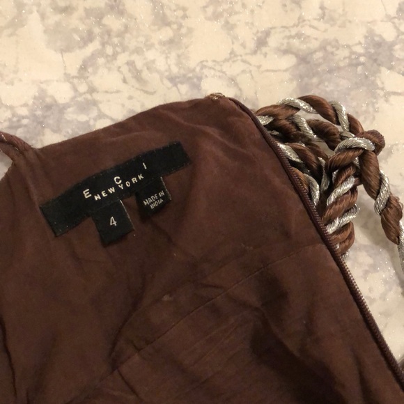 Brown Sundress with Silver Metallic Accents - Picture 8 of 8